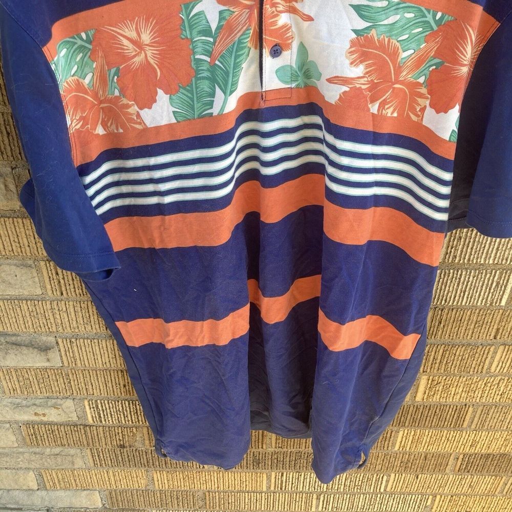 Tropical Floral Hawaiian Men's 28 Palms 2XL Golf Polo Shirt Short Sleeve Summer‎ - Picture 2 of 9